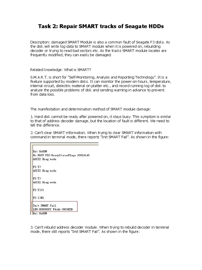 Repairing SMART Tracks on Seagate HDDs | PDF | Hard Disk Drive ...