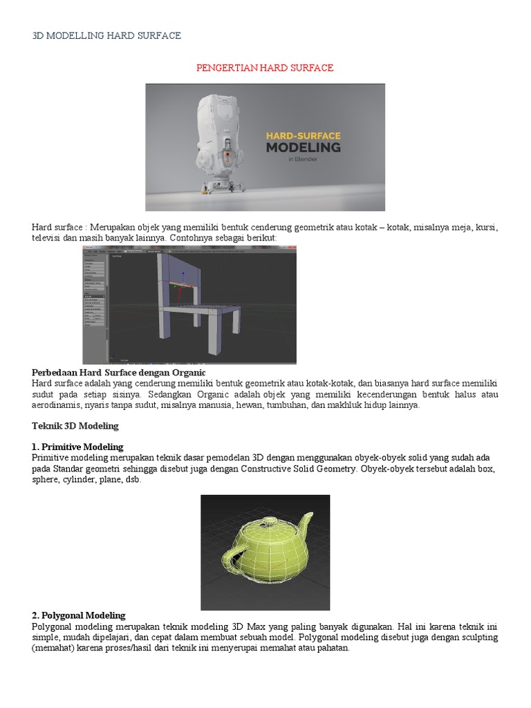 Pemodelan 3D Hard Surface dan Tekniknya | PDF