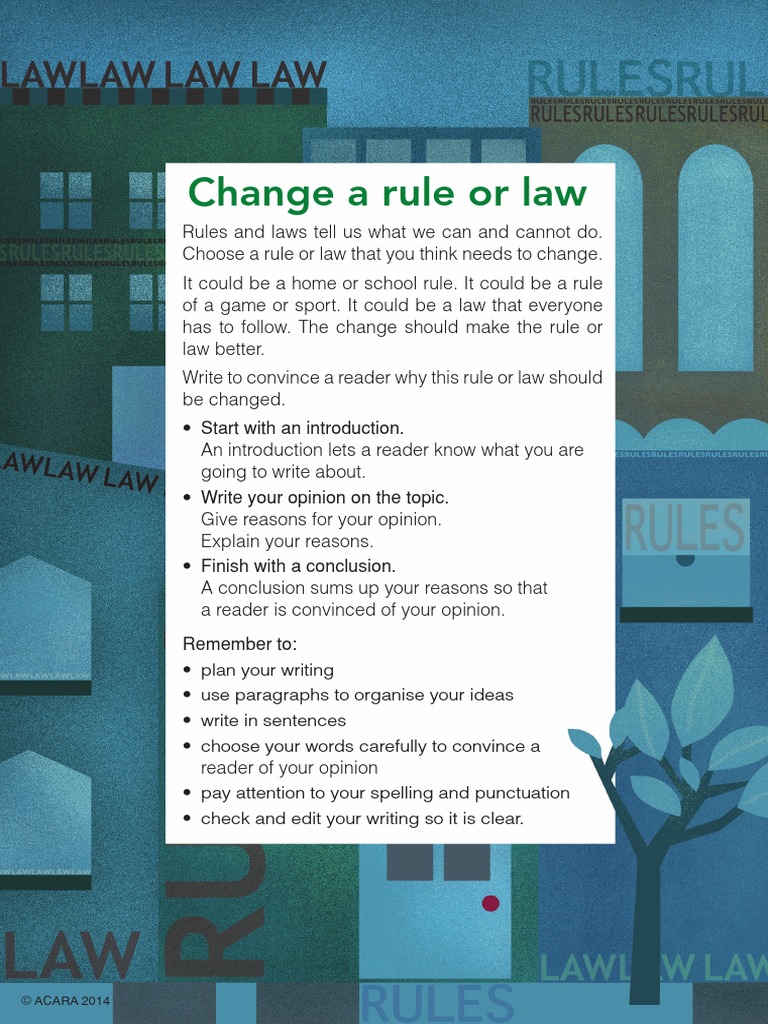Naplan Writing Rules