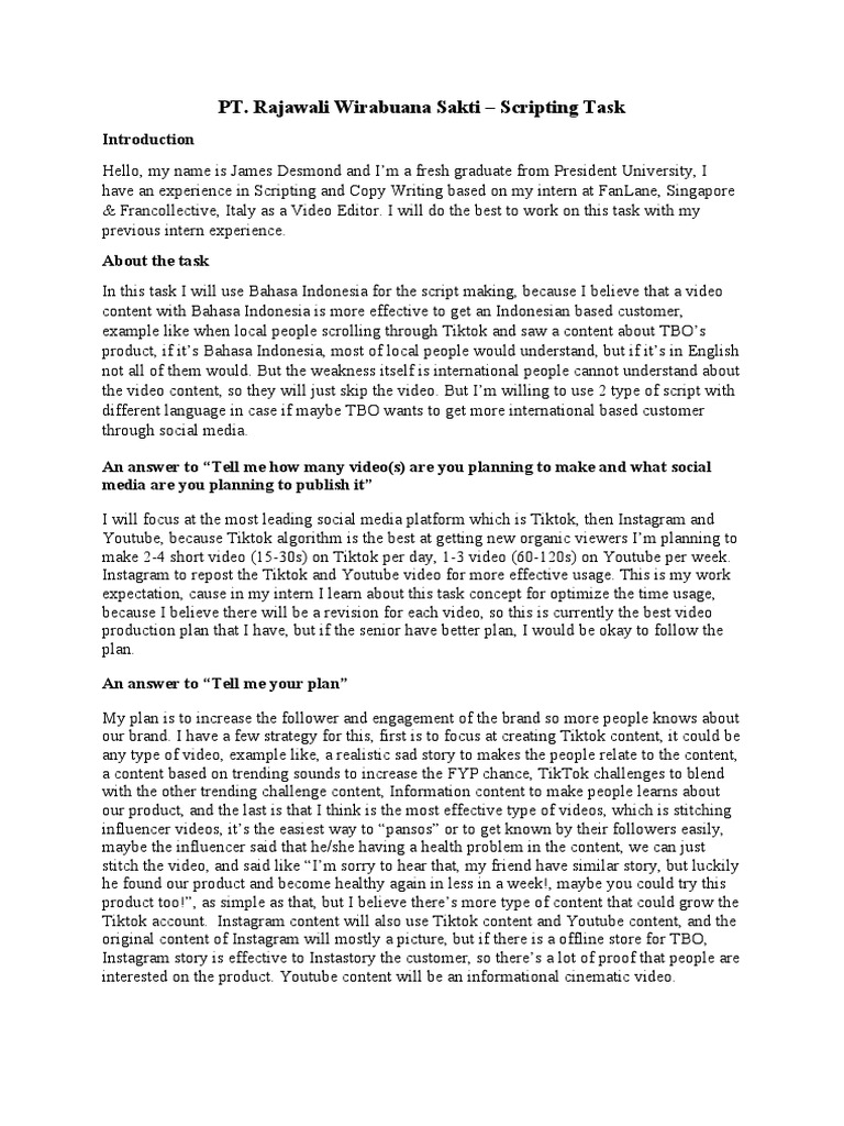 TBO Video Script - James Desmond | PDF | You Tube | Human Communication