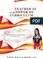 The Teacher As A Knower of Curriculum