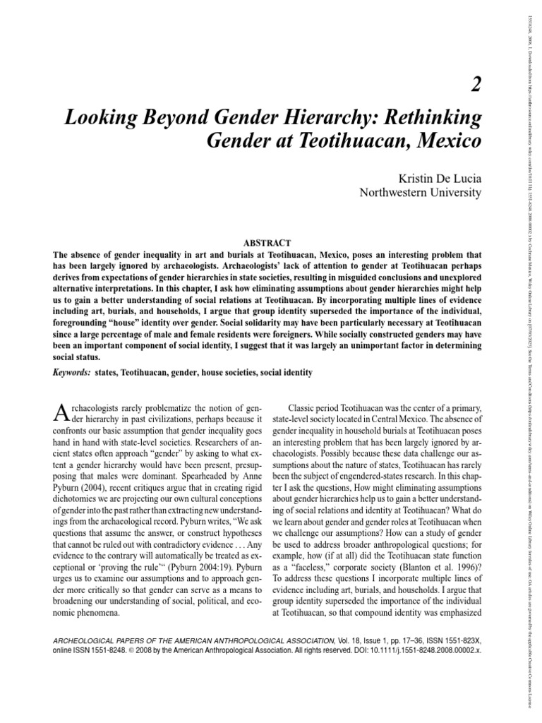 Archaeological Papers of The American 2008 de Lucia 2 Looking Beyond Gender Hierarchy
