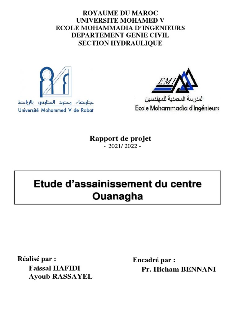 Étude d'assainissement du centre Ouanagha | PDF | Assainissement | Eaux ...