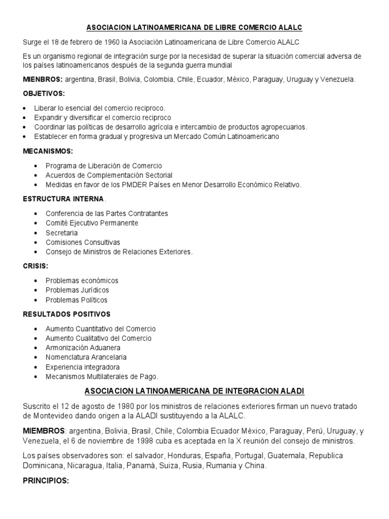 ALAC | PDF | America latina | Economias