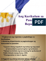 Ang Kurikulum Sa Panahon NG Republika Presentasyon