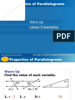 Properties of Parallelograms For Students