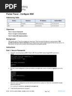 1.3.6 Packet Tracer Configure SSH