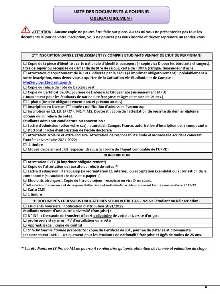 Documents d'inscription à l'université | PDF | Gouvernement et identité