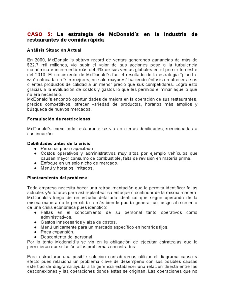 Estrategia de McDonald's en Comida Rápida | PDF | Mercado (economía ...