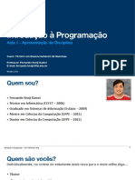 Introdução A Programação - Apresentação Da Disciplina