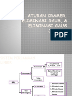 Aturan Cramer, Eliminasi Gauss & Eliminasi Gauss Jordan