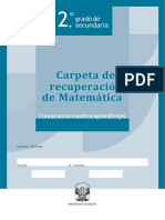 MATEMATICA Carpeta de Recuperación A Segundo Grado de Educación Secundaria PDF