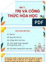 KHTN 7- BÀI 7- HÓA TRỊ VÀ CÔNG THỨC HÓA HỌC