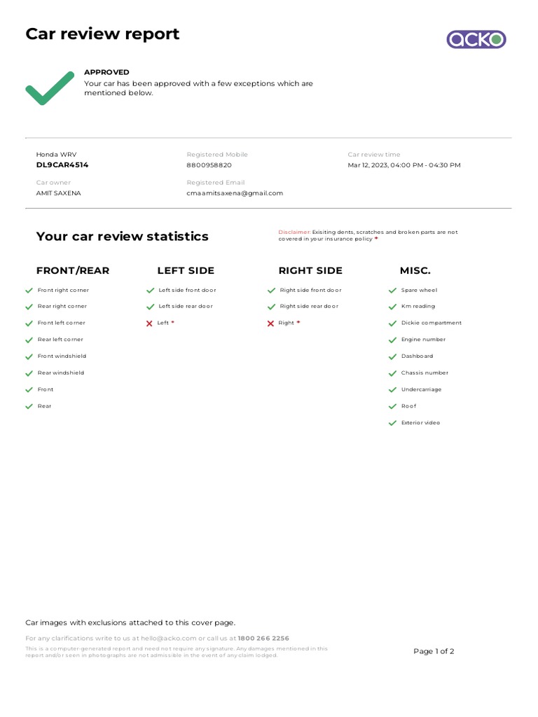Car Review Report | PDF | Honda | Car