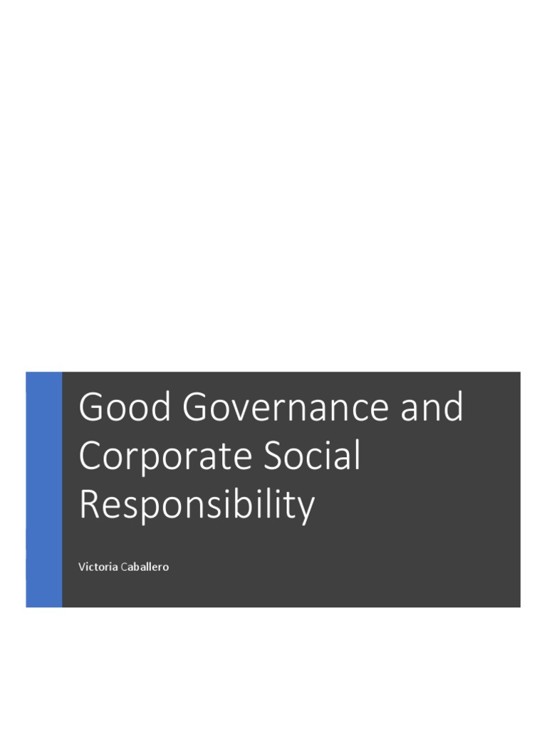 Governance and Social Responsibility Overview | PDF | Corporate Social ...