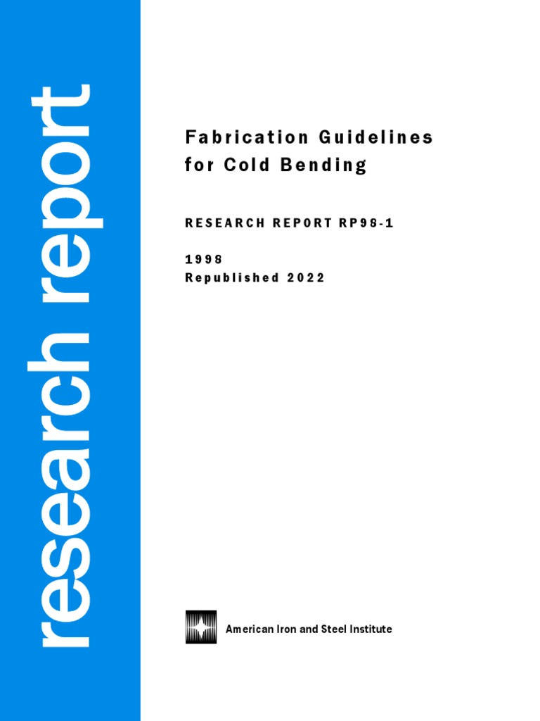 AISI RP98-1 Fabrication Guidelines For Cold Bending | PDF | Fracture ...