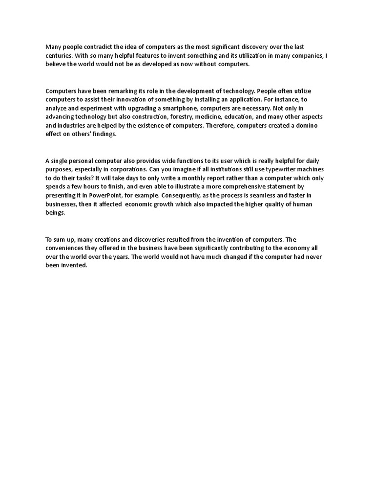 Impact of Computers on Global Development | PDF