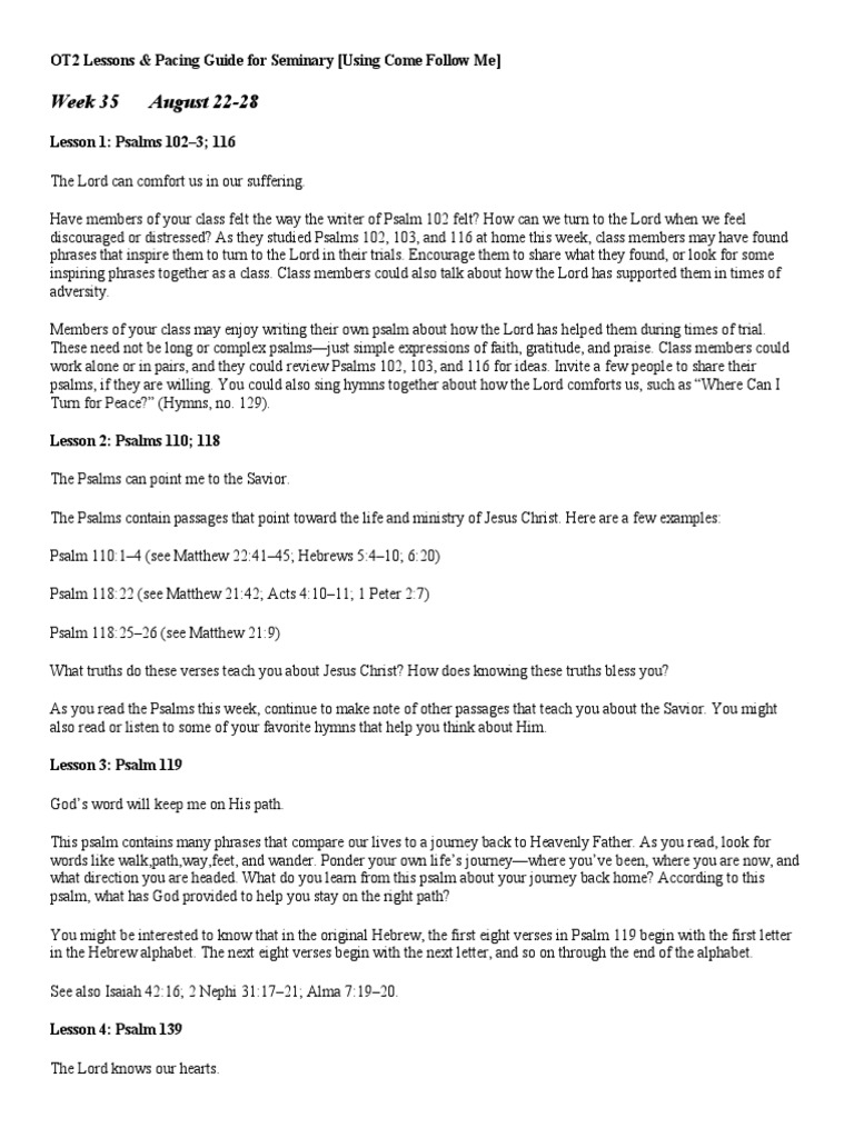 OT2 Lessons Seminary Come Follow Me Joy 1 PDF | Descargar gratis PDF ...