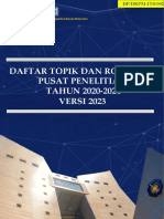 Daftar Topik Dan Road Map Pusat Penelitian 2020 2024