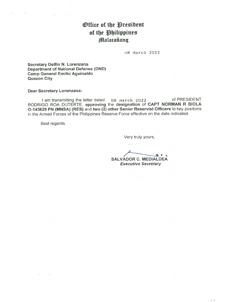 CAPT BIOLA, NR PN (MNSA) & 2 Others Comdr, NFRNCR PDF