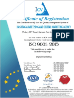 ISO 9001 Digital Marketing Certification for Hashtag Advertising Agency