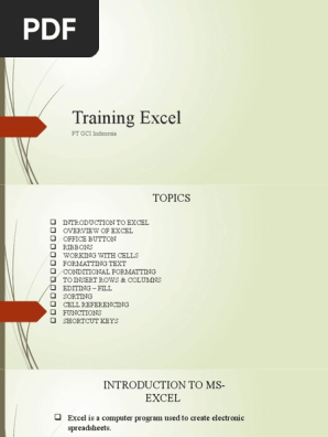 Training Excel Basic