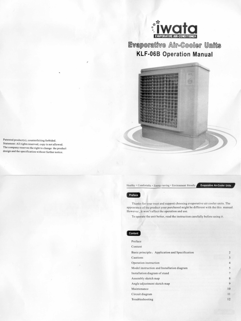 Iwata Air Cooler Specification PDF
