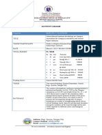 Activity Design: Proponent Marlina G. Rasonabe