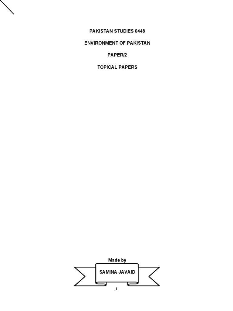 Pakistan Studies 0448 Resource Pack Pdf Rain Groundwater