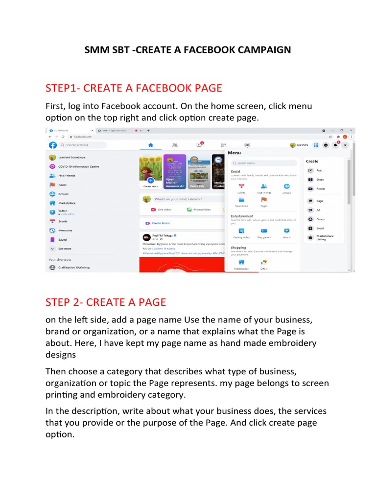 Create a Facebook Campaign Guide | PDF | Facebook | Cyberspace