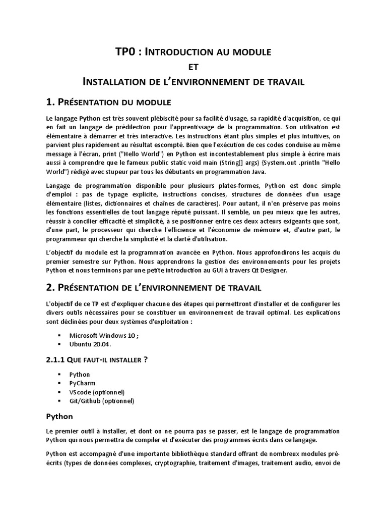 Installation de Python et PyCharm | PDF | Python (Langage de ...