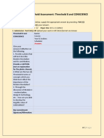 ACTIVITY 8.2 Threshold Assessment Threshold 8 and CONSCIENCE