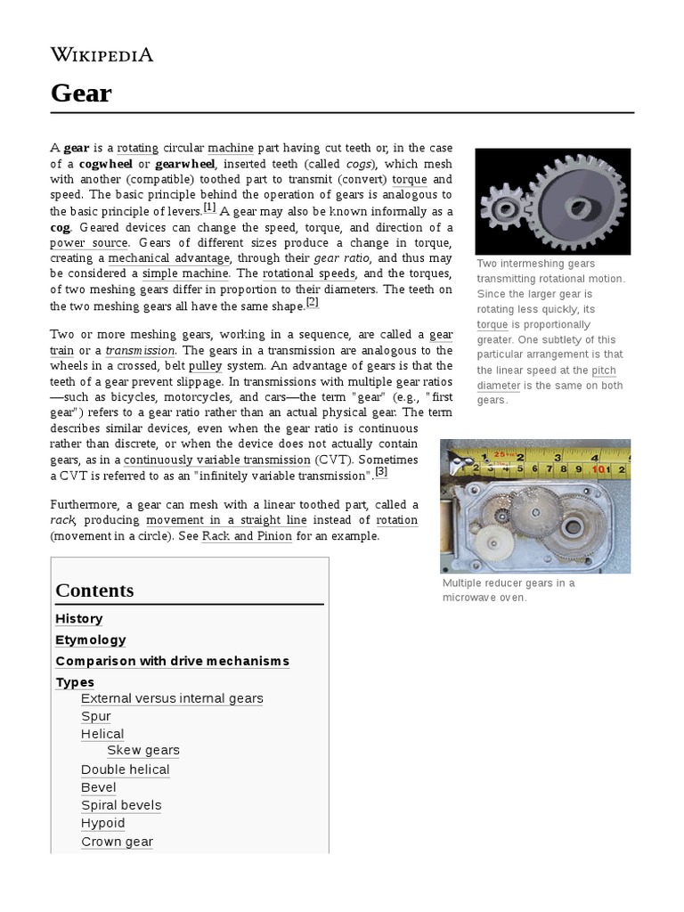 Gear PDF Gear Mechanical Engineering