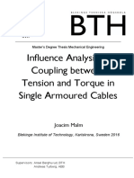 Influence Analysis of Coupling Between Tension and Torque in Single Armoured Cables