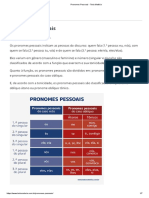 Pronomes Pessoais - Toda Matéria - Exerc Cicios