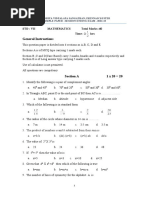 SSE Sample Question Paper 