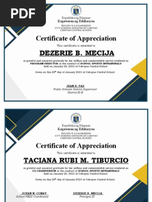 CERTIFICATE Intrams