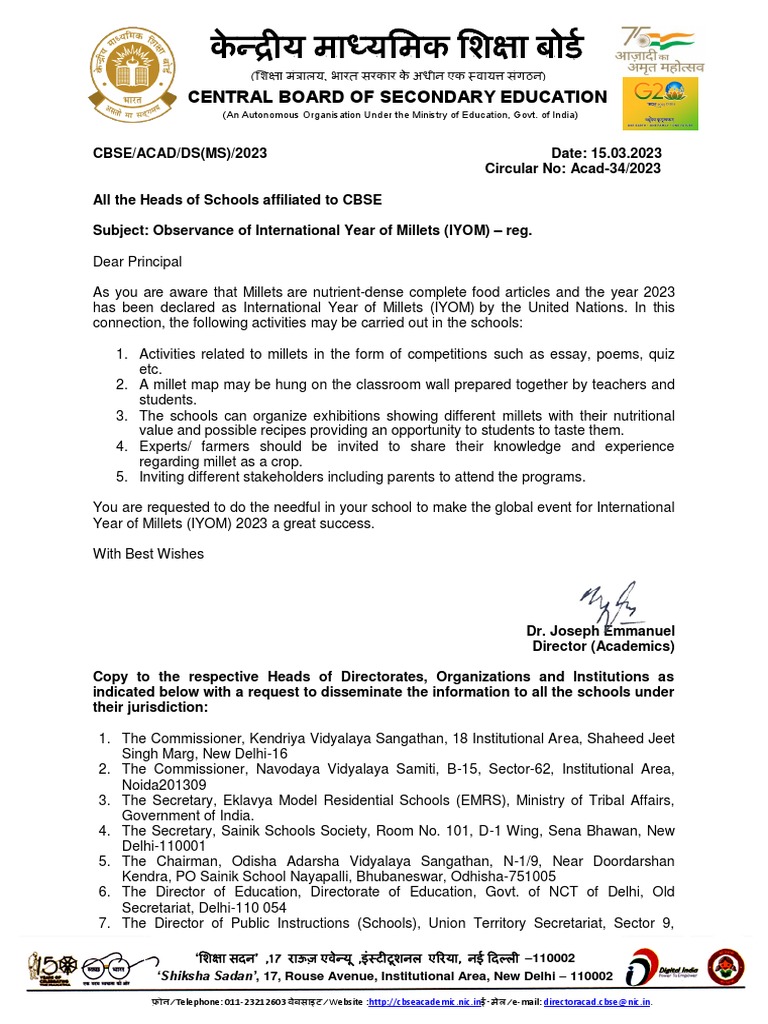 34 Circular 2023 Pdf Pdf Secondary Education Educational Institutions