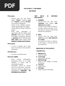 Philosophy 11 Reviewer