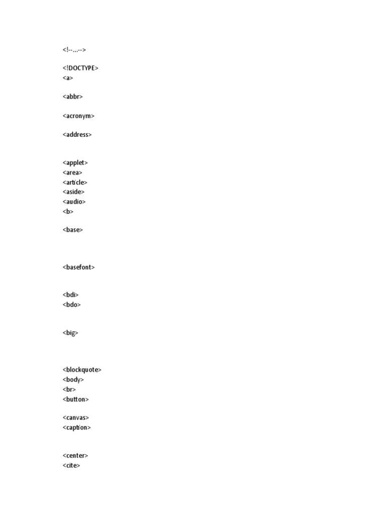 HTML Tag | PDF