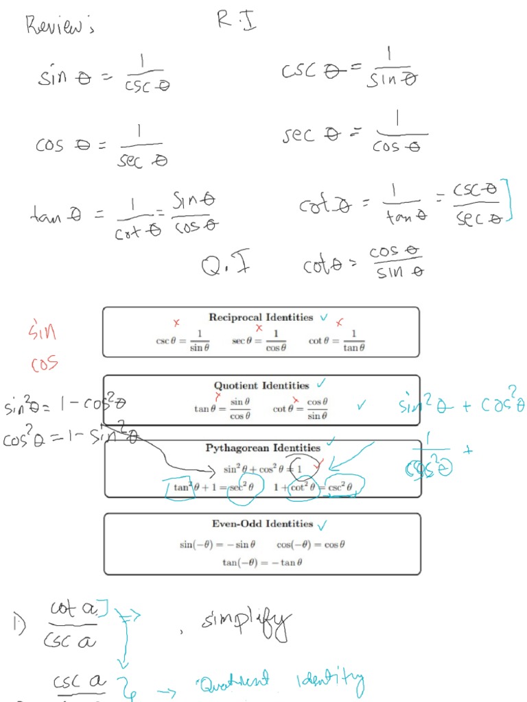 Trigonometric Identities PDF PDF