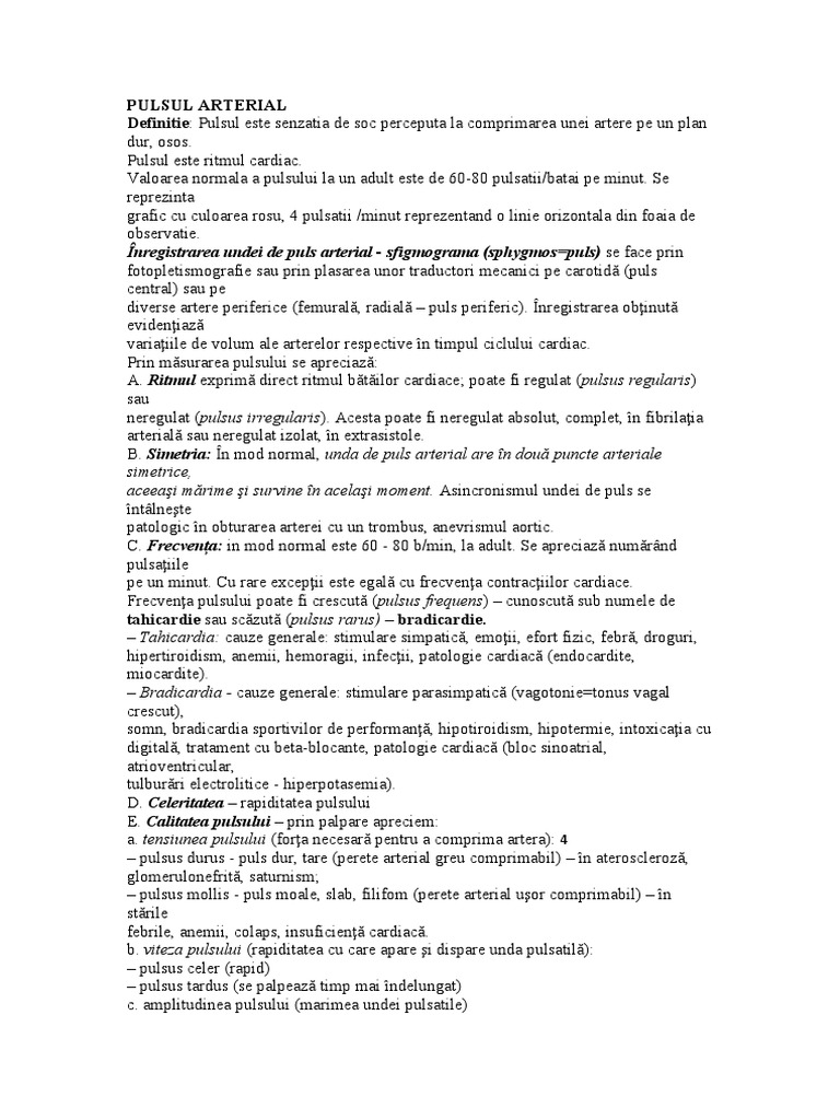 Pulsul Arterial | PDF