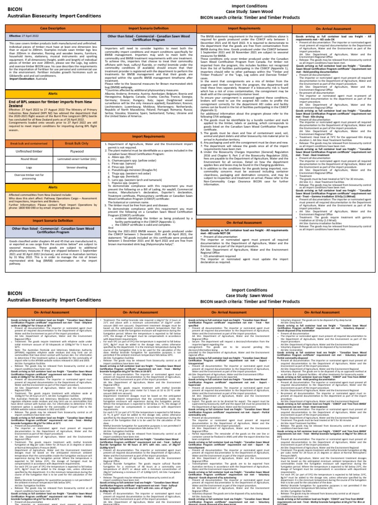 Timber Import Guidelines Australia | PDF