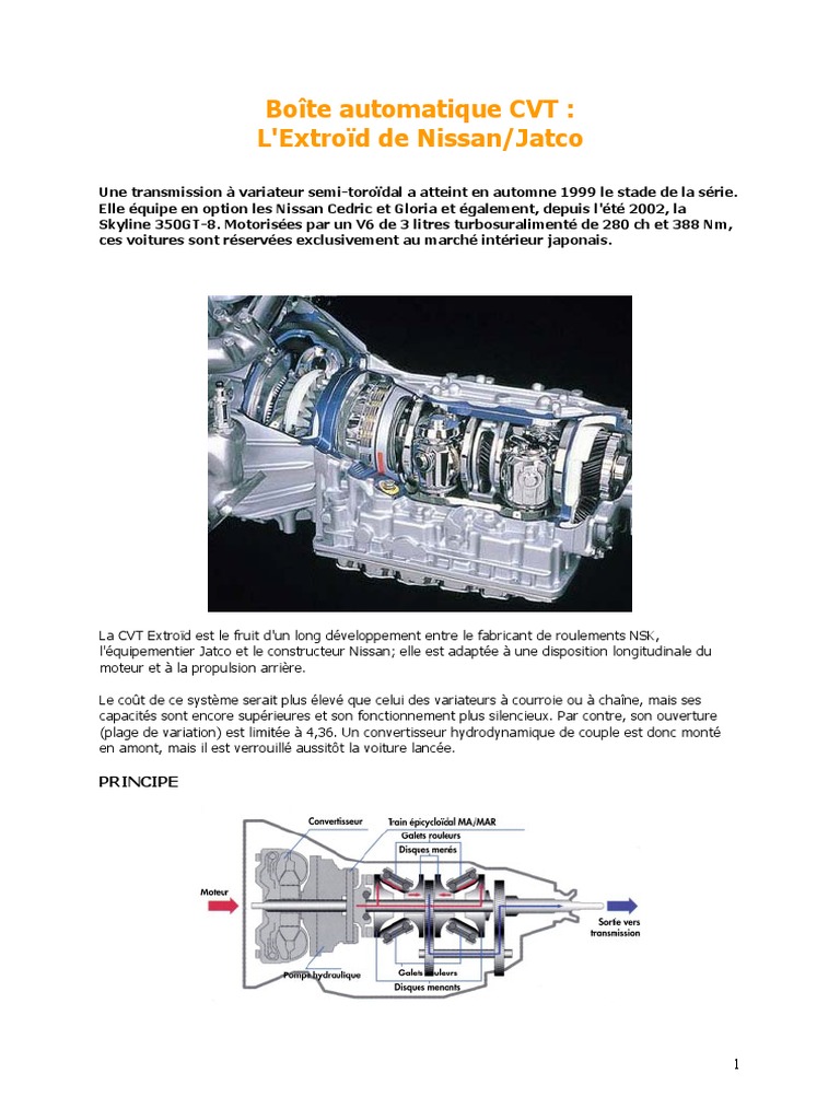 Transmission CVT avancée de Nissan | PDF | Ingénierie mécanique | Biens ...