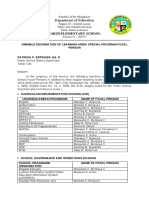 Designation of Learning Area Focal Persons