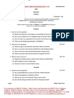 WBCS Main Examination 2020 Optional History Question Paper 1