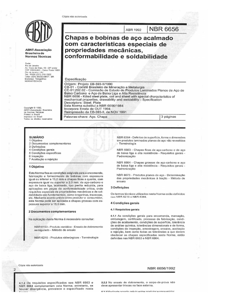 NBR 6656 - LNE 26 - Obsoleto PDF | PDF