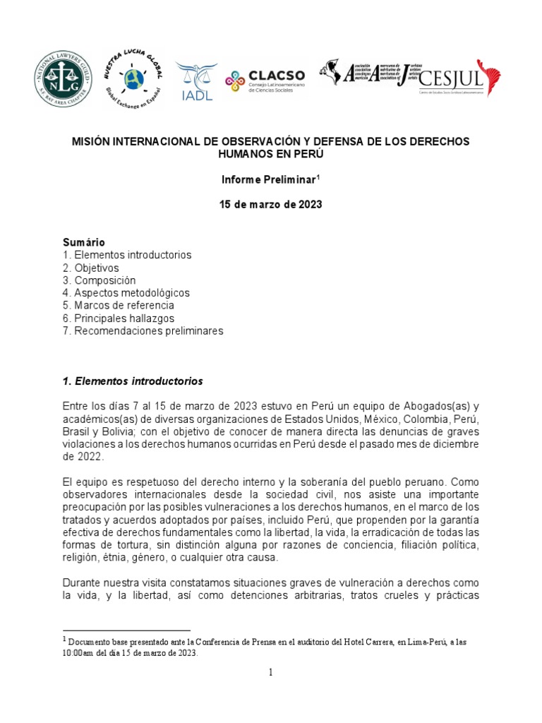 Misión internacional de derechos humanos pide que muertes en protestas sean consideradas como crímenes de lesa humanidad