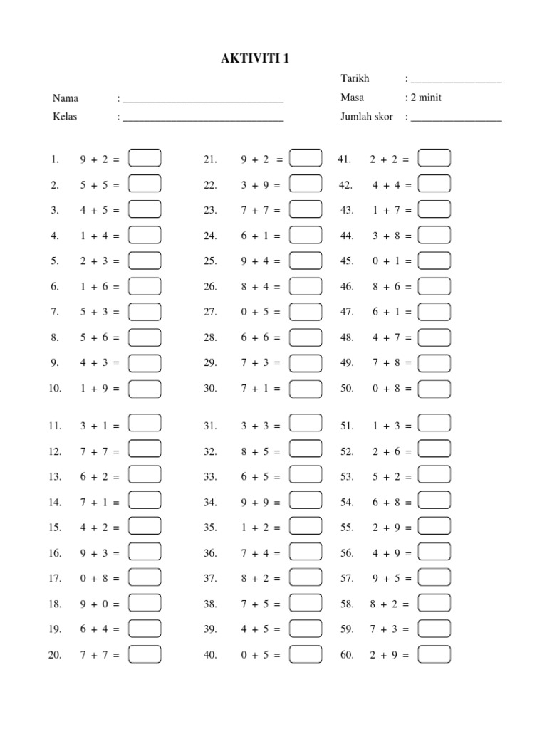 Latihan Matematik Tahun 2 | PDF