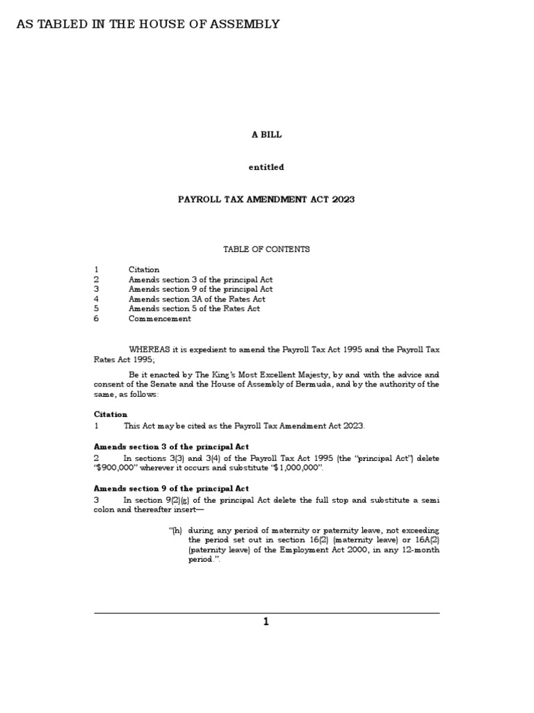 Payroll Tax Amendment Act 2023 PDF Payroll Tax Economies